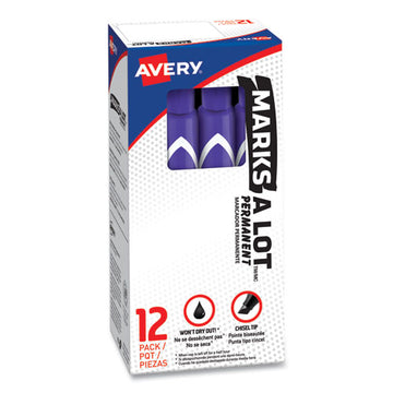 Avery® Marks A Lot Large Desk-style Permanent Marker, Broad Chisel Tip, Purple, Dozen (8884) freeshipping - TVN Wholesale